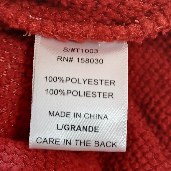 Love Tree Women's Size Large 1/4 Zip Sherpa Pullover Red Draw Cords NEW - Picture 7 of 9